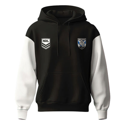 Canterbury Bulldogs 2025 NRL Black And White Hoodie