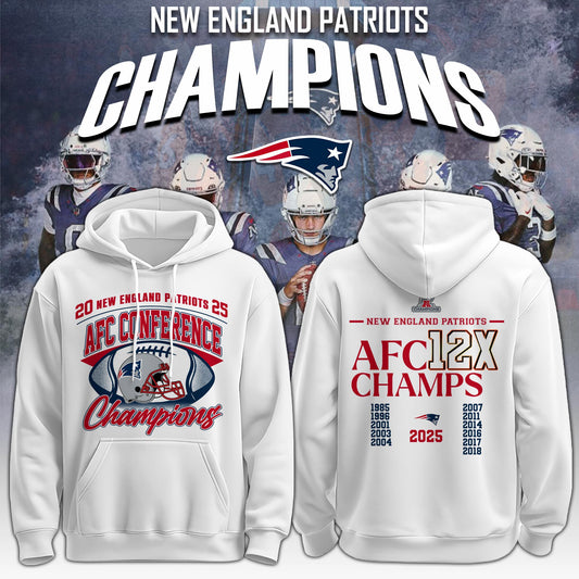 New England Patriots 2025 AFC Conference Champions Hoodie