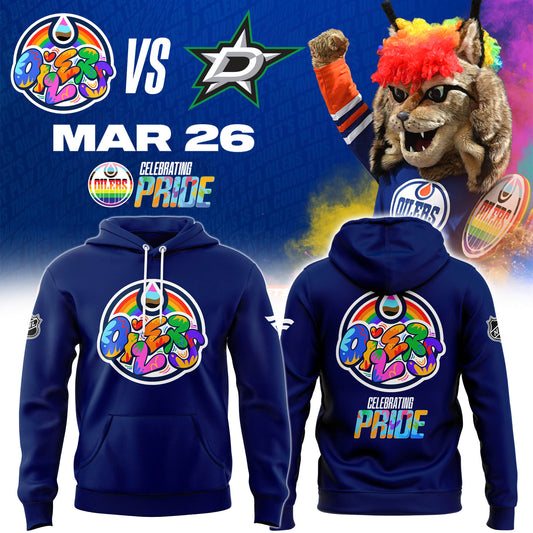 Men's Edmonton Oilers Navy Team Pride Logo Hoodie
