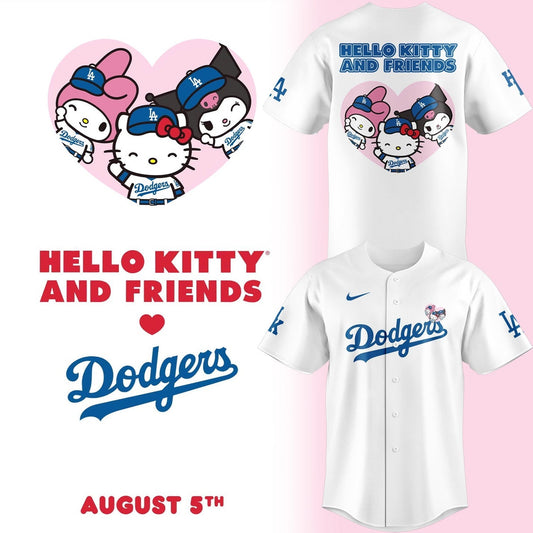 Exclusive Dodgers x HELLO KITTY AND FRIENDS Night Jersey