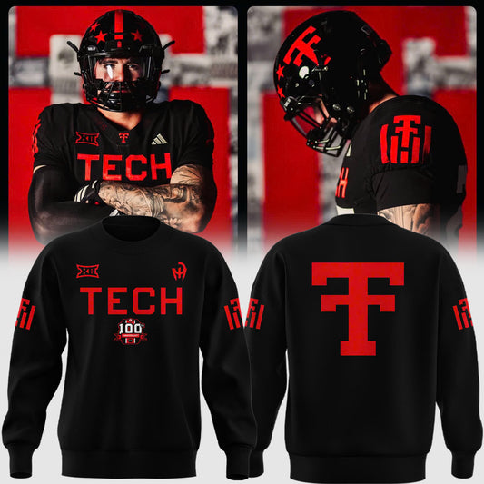 Black Texas Tech Red Raiders 100th Anniversary Fleece Sweat