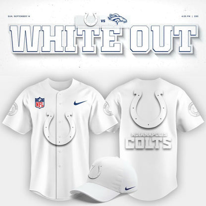 Indianapolis Colts "White Out" Baseball Jersey V2