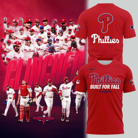 Special New "Built For Fall" 2025 MLB Postseason Uniform Red T-Shirt