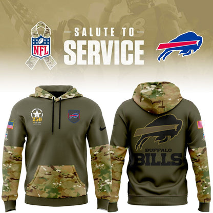 Buffalo Bills 2025 Salute to Service Sideline Standard Issue Hoodie