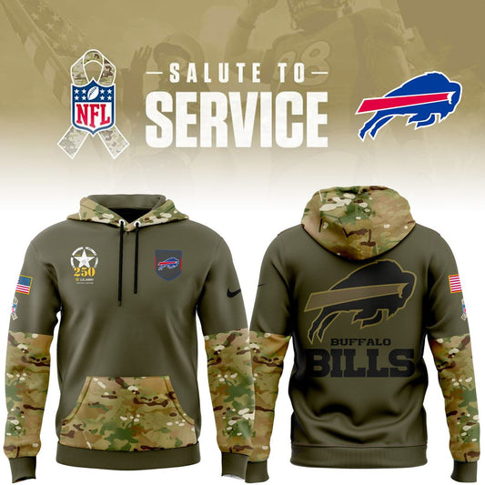 Buffalo Bills 2025 Salute to Service Sideline Standard Issue Hoodie