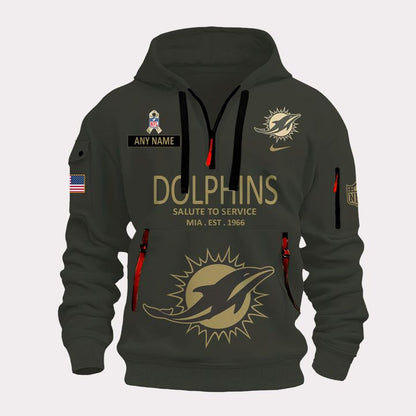 Miami Dolphins Salute to Service Sideline 2025 new Hoodie