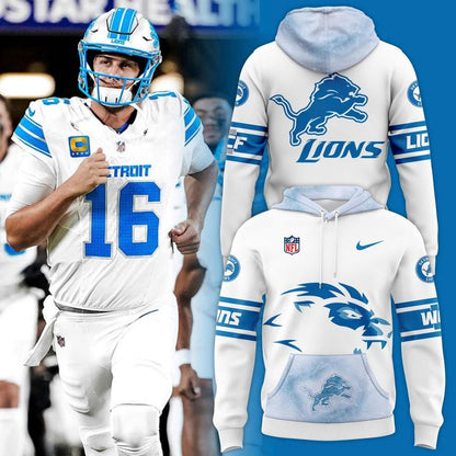 Men's Detroit Lions Nike 2025 Icy White Limited Hoodie