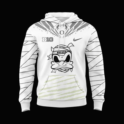 Oregon Ducks Mummy Mode White Combo Hoodie