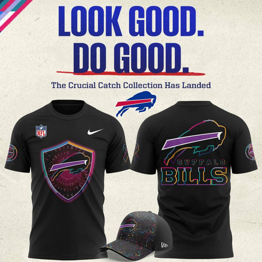 Buffalo Bills Black 2025 NFL Crucial Catch Limited Edition T-shirt