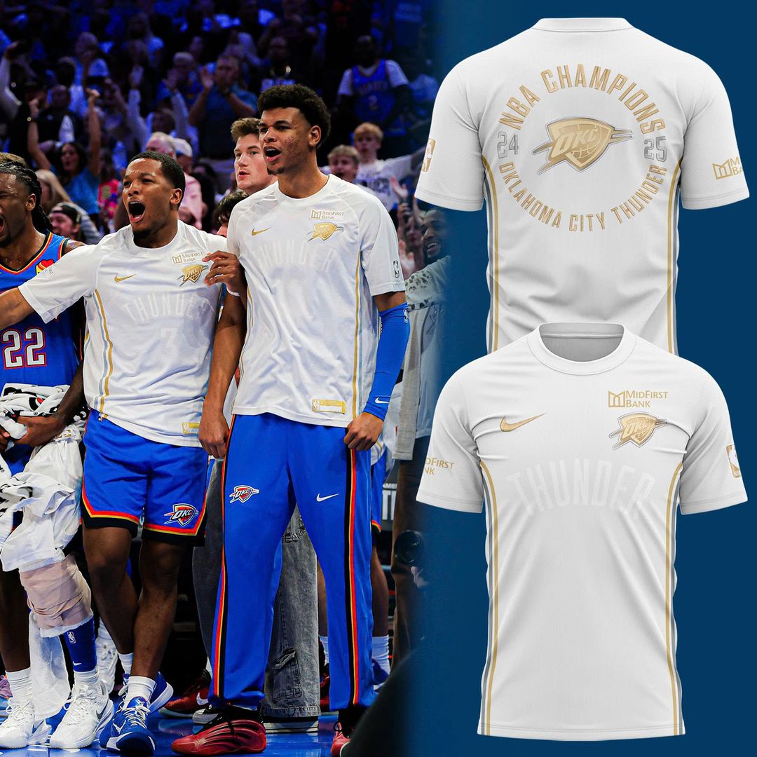 OKC Thunder 2025 Ring Ceremony White Nike T-shirt