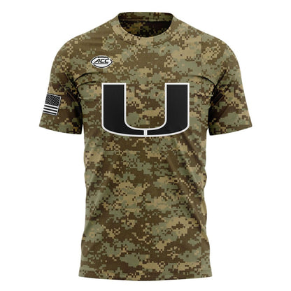 Miami Hurricanes Football Military Appreciation Limited Edition Camo T-shirt