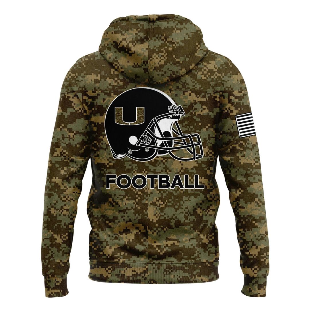 Miami Hurricanes Football Military Appreciation Limited Edition Camo Hoodie