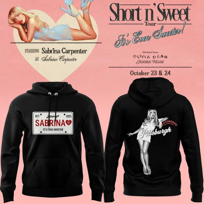 Exclusive Version Short N' Sweet Tour Pittsburgh Black Hoodie 2025