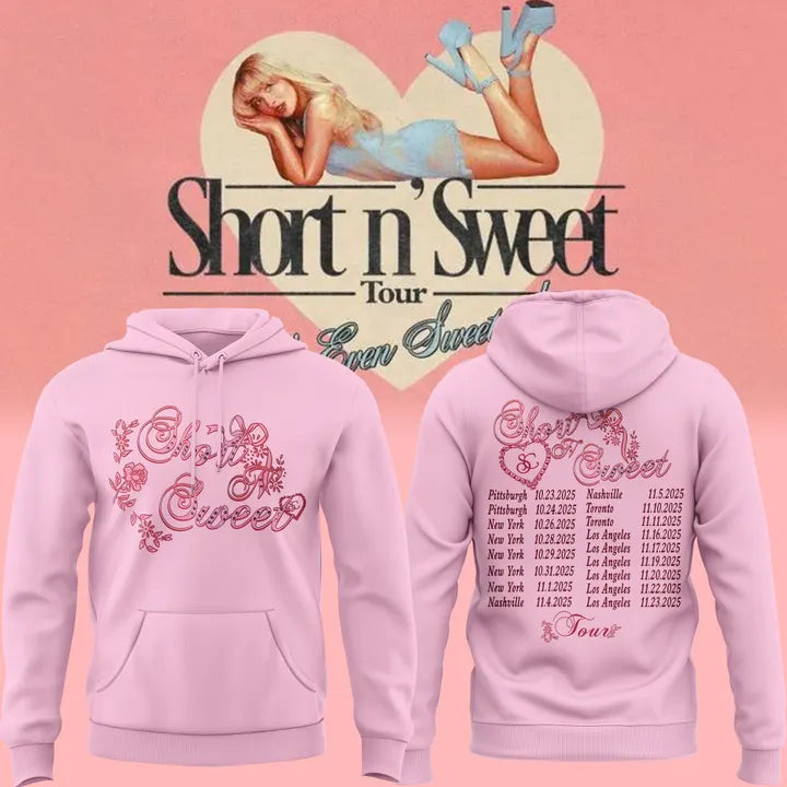 Exclusive Version Short N' Sweet Tour Pittsburgh Pink Hoodie 2025