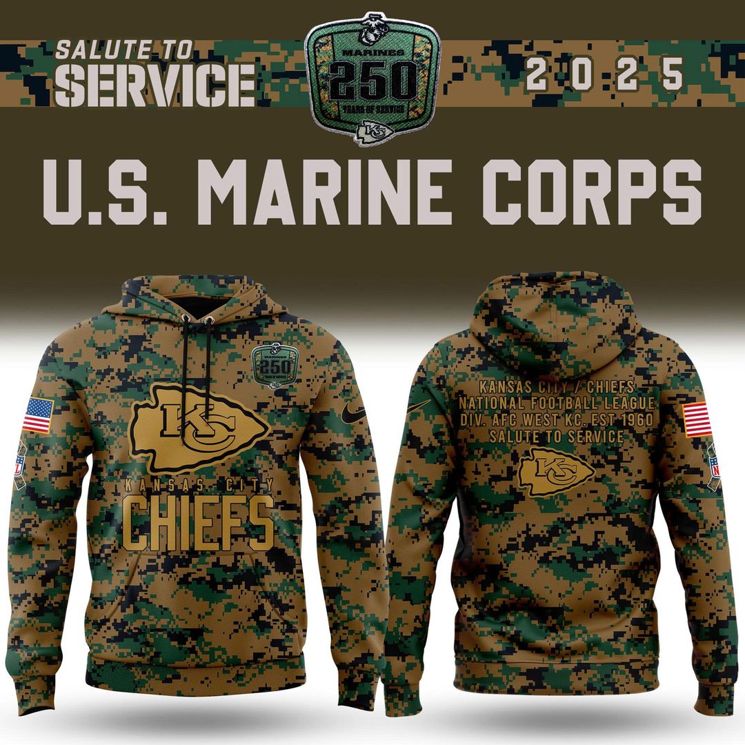 Kansas City Chiefs 2025 NFL Salute to Service Army 250 Limited Edition Hoodie