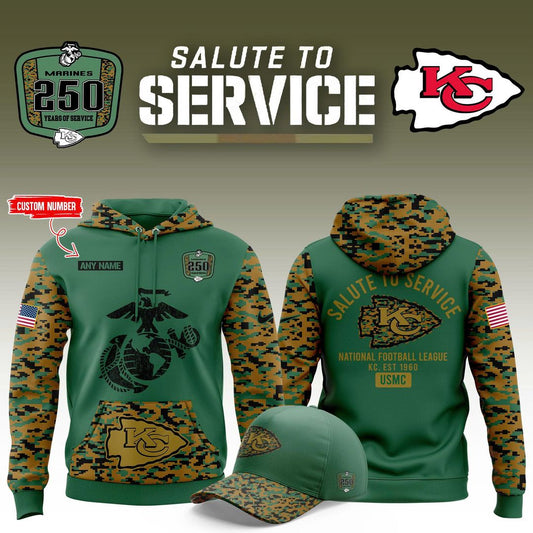 Kansas City Chiefs 2025 NFL Salute to Service Army 250 Limited Edition Hoodie