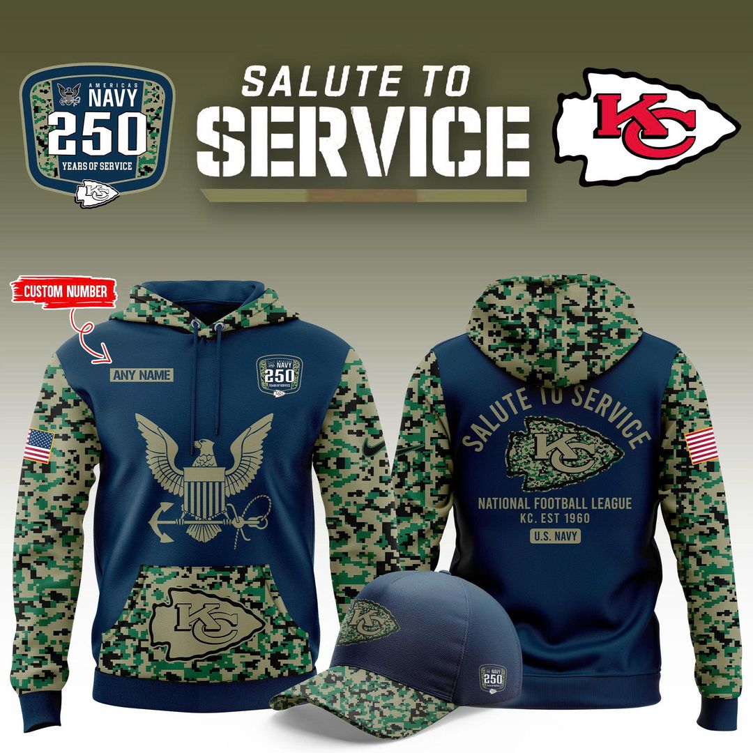 Kansas City Chiefs 2025 NFL Salute to Service Army 250 Limited Edition Hoodie