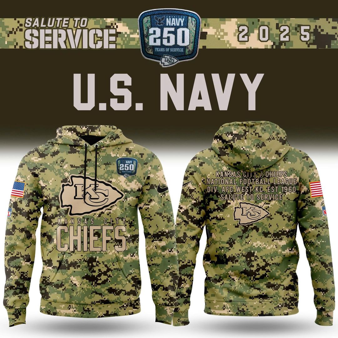 Kansas City Chiefs 2025 NFL Salute to Service Army 250 Limited Edition Hoodie