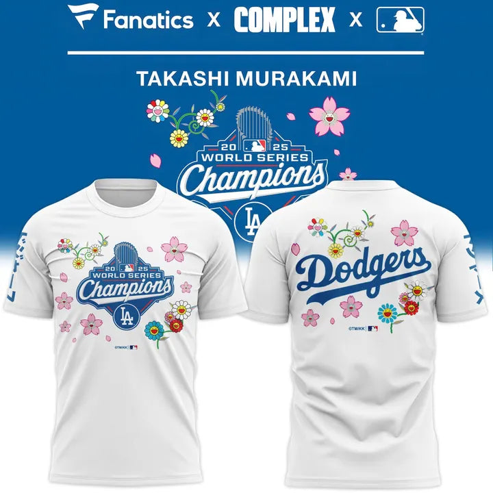 Los Angeles Dodgers 2025 WS Champions x Takashi Murakami Limited Edition T-Shirt