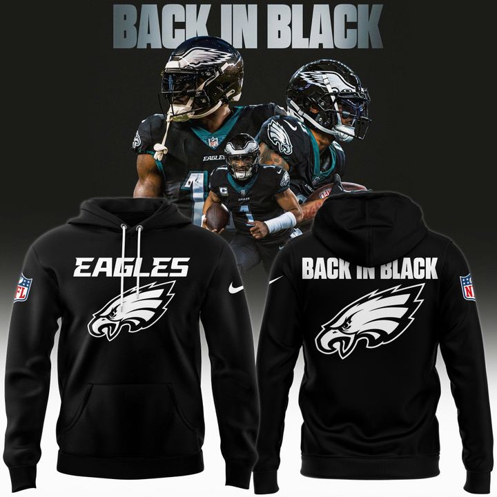 Philadelphia Eagles Back In Black 2025 Hoodie
