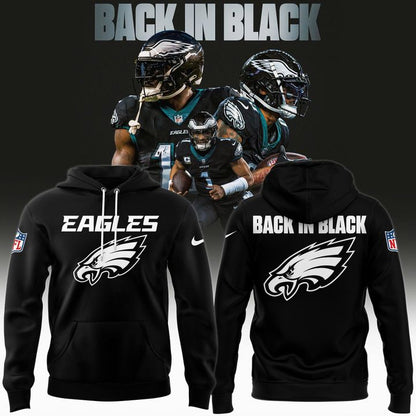Philadelphia Eagles Back In Black 2025 Hoodie
