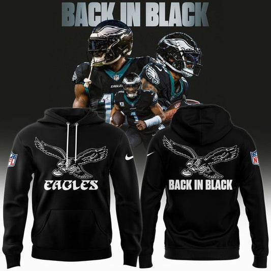 Philadelphia Eagles Back In Black 2025 Hoodie
