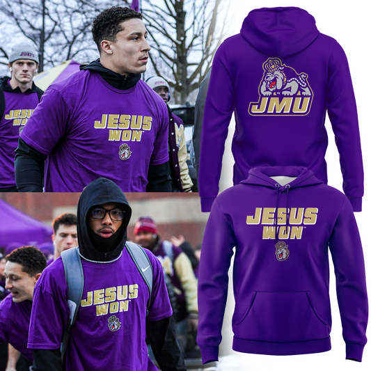 2025 limited edition Hoodie JMU Football Jesus Won