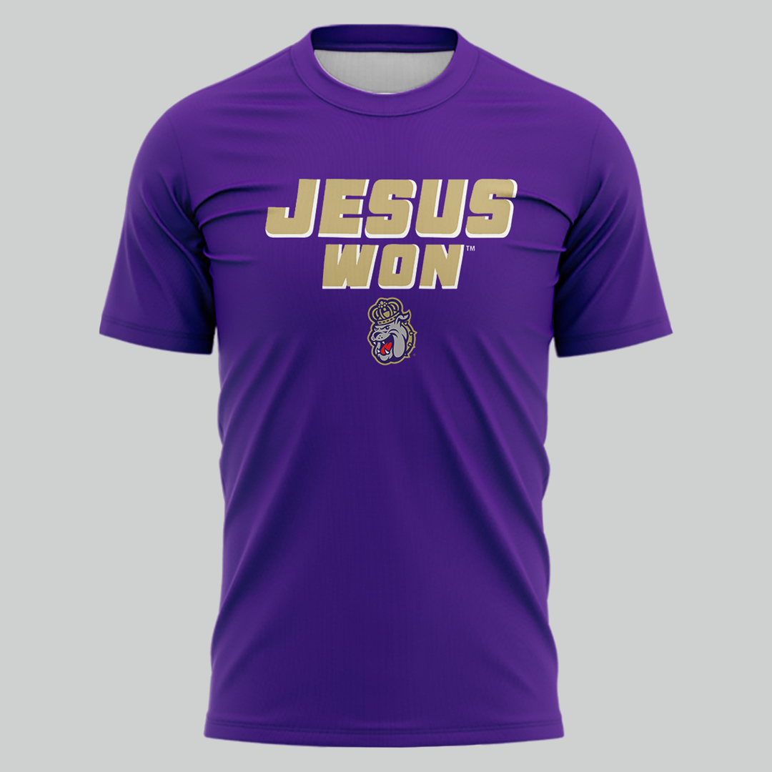 2025 limited edition t-shirt JMU Football JESUS WON