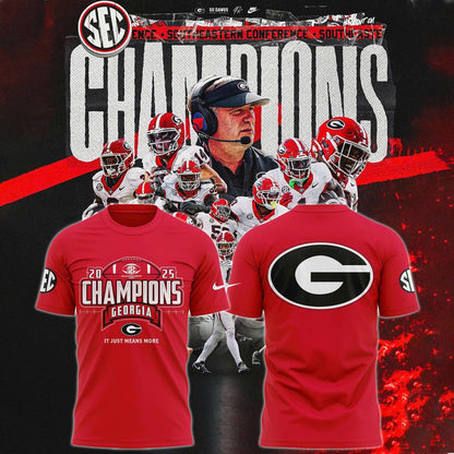 Georgia Bulldogs 2025 SEC Conference Champions Combo T-Shirt