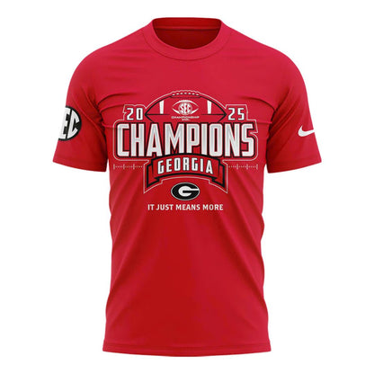Georgia Bulldogs 2025 SEC Conference Champions Combo T-Shirt