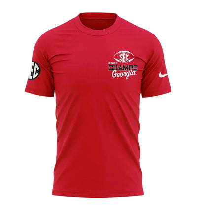 Georgia Bulldogs 2025 SEC Conference Champions Combo T-Shirt