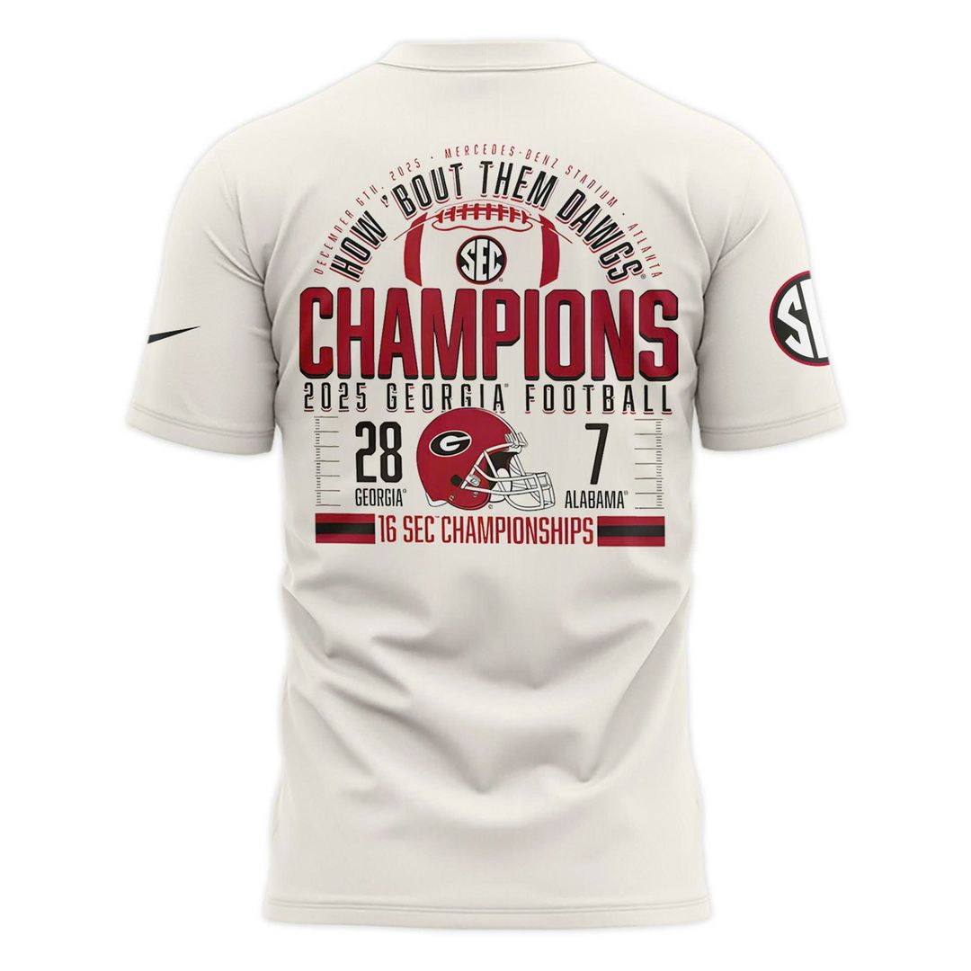 Georgia Bulldogs 2025 SEC Conference Champions Combo T-Shirt