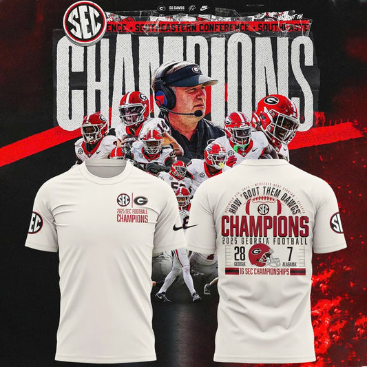 Georgia Bulldogs 2025 SEC Conference Champions Combo T-Shirt