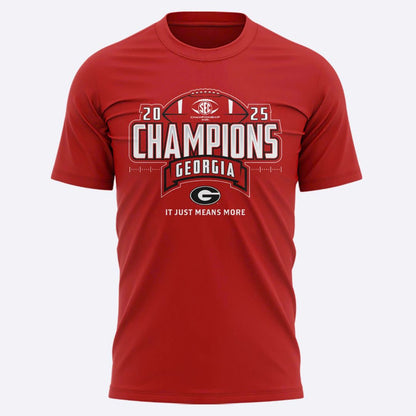 Georgia Bulldogs 2025 SEC Conference Champions Combo T-Shirt