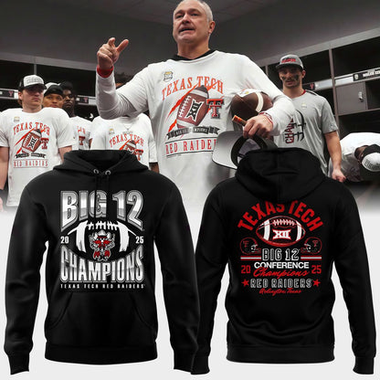 Texas Tech Red Raiders 2025 CHAMPIONS Big12 Football Combo Hoodie