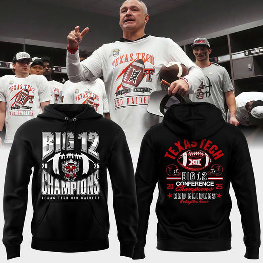 Texas Tech Red Raiders 2025 CHAMPIONS Big12 Football Combo Hoodie