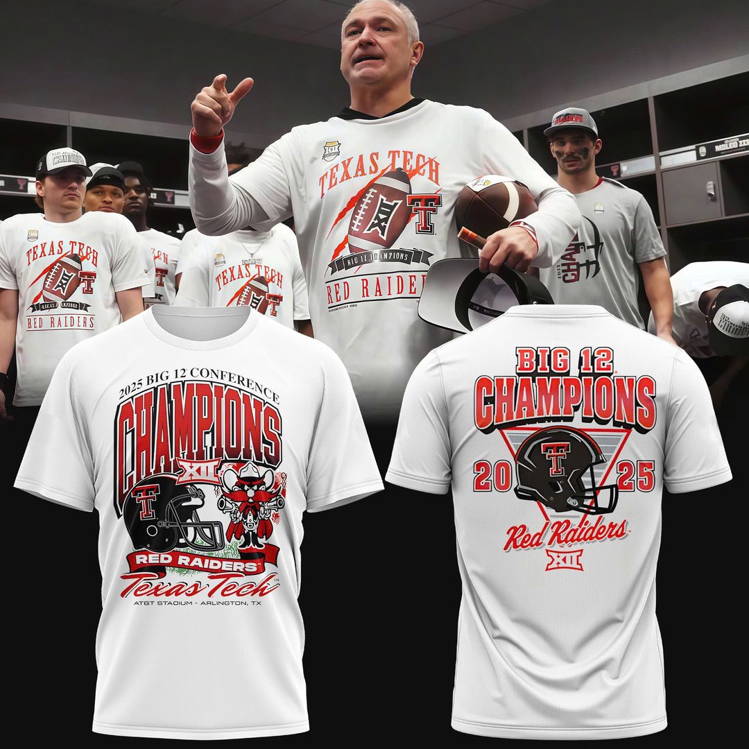 Texas Tech Red Raiders 2025 CHAMPIONS Big12 Football Combo T-shirt