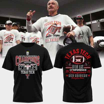 Texas Tech Red Raiders 2025 CHAMPIONS Big12 Football Combo T-shirt