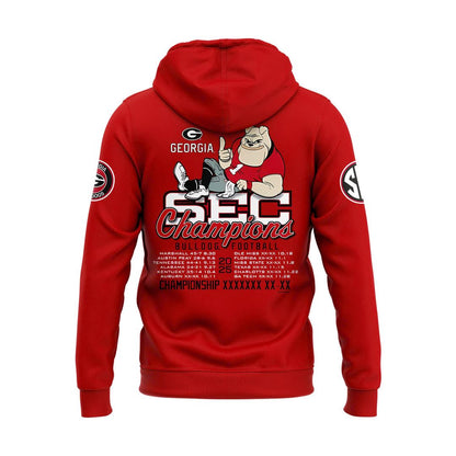 Georgia Bulldogs 2025 SEC Conference Champions Combo Hoodie