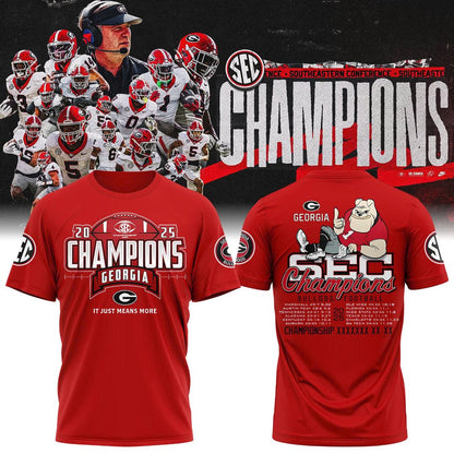 Georgia Bulldogs 2025 SEC Conference Champions Combo T-Shirt
