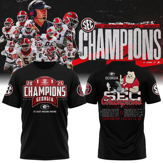 Georgia Bulldogs 2025 SEC Conference Champions Combo T-Shirt