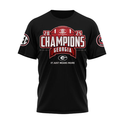Georgia Bulldogs 2025 SEC Conference Champions Combo T-Shirt