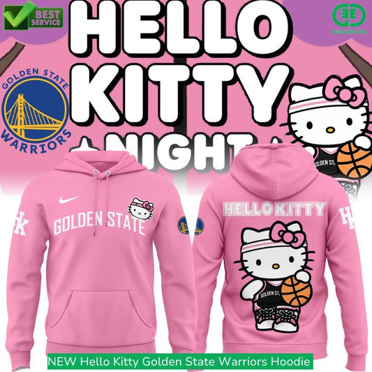 Special New Golden State Warriors x Hello Kitty Night Pink Hoodie