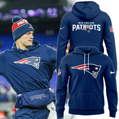New England Patriots Navy Primetime Club Logo Hoodie