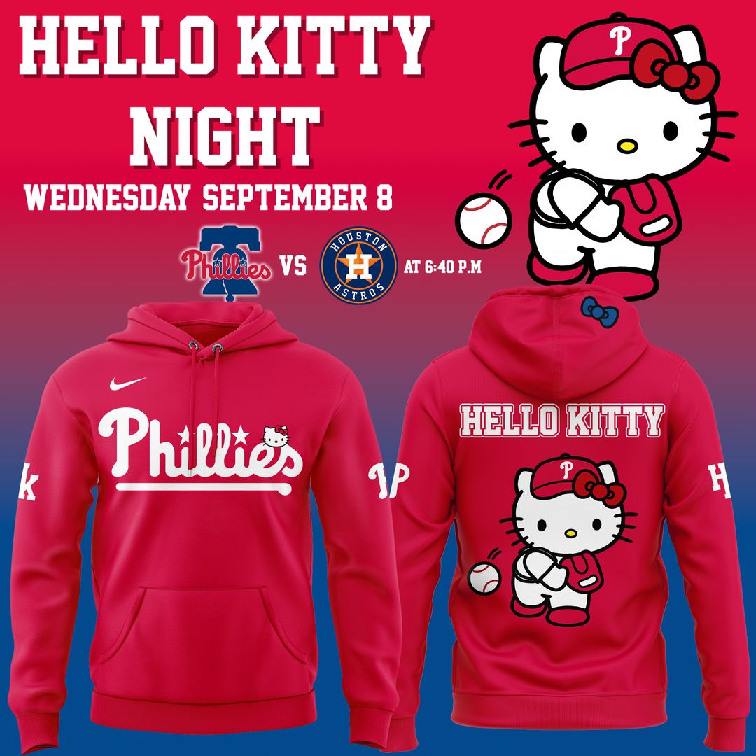 Limited Edition Philadelphia Phillies x Hello Kitty Night Hoodie 2026