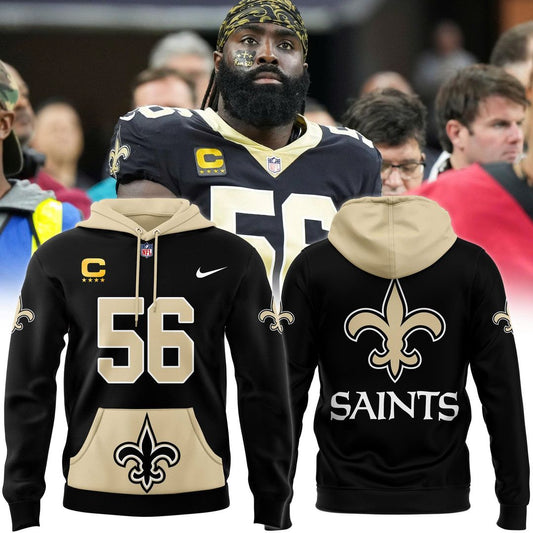New Orleans Saints Demario Davis #56 Saints Captain Hoodie