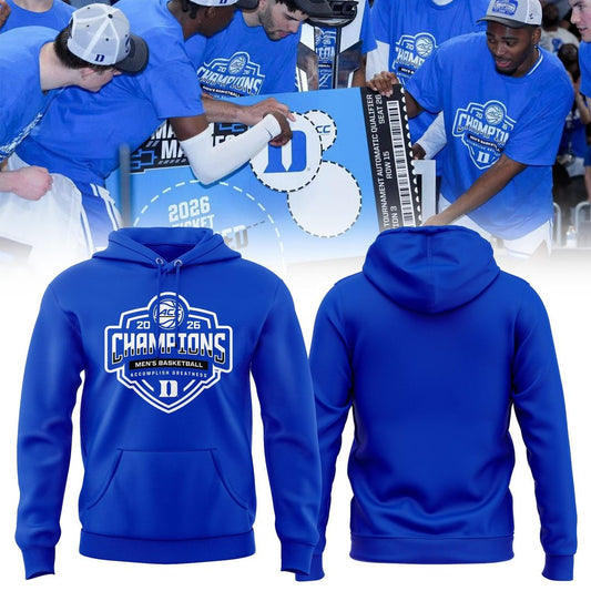 Duke Blue Devils Unisex 2026 ACC Men's Basketball Tournament Champions Locker Room Special Hoodie