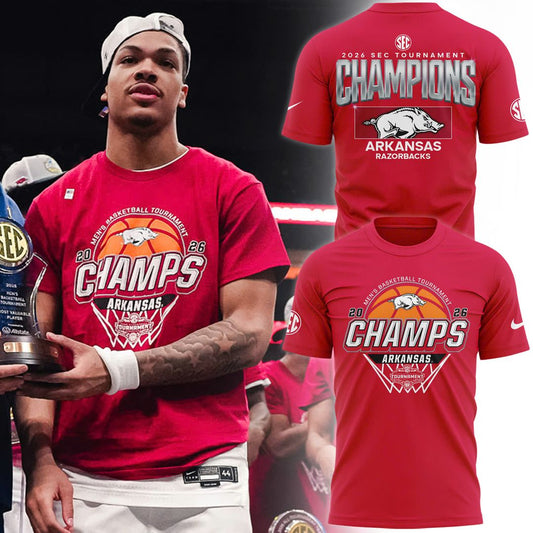 Arkansas Razorbacks 2026 SEC Men's Basketball Tournament Champions T-Shirt