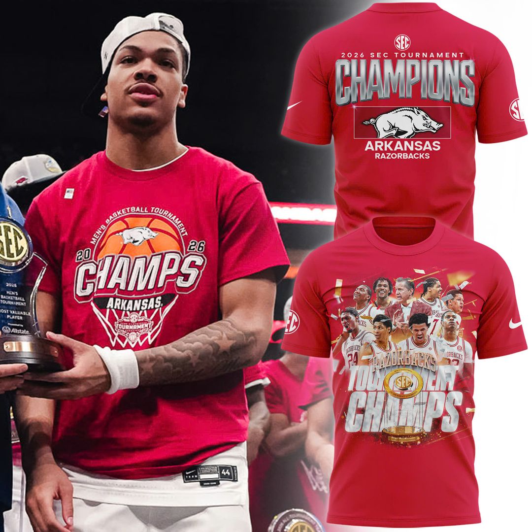 Arkansas Razorbacks 2026 SEC Men's Basketball Tournament Champions T-Shirt