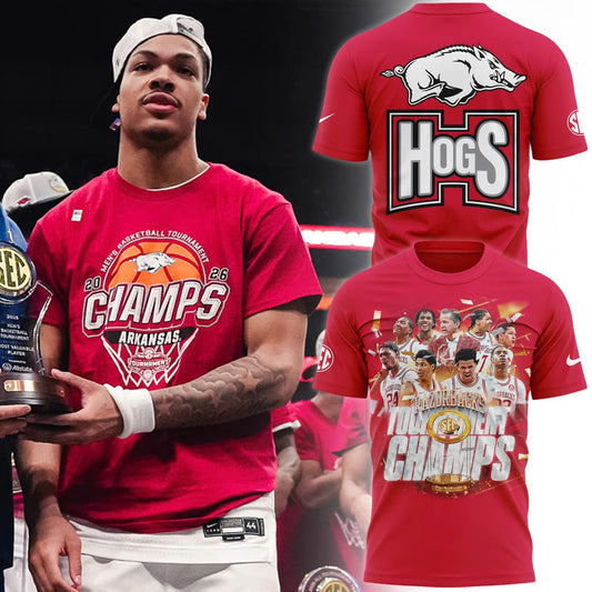 Arkansas Razorbacks 2026 SEC Men's Basketball Tournament Champions T-Shirt